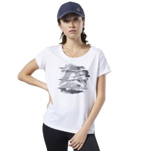 Reebok Graphic Series Camo Easy T Shirt Damen - Weiß - DE 026-DTB